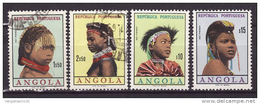 ANGOLA 1961 COLONY OF PORTUGAL Sc#-- Girls Of Angola, USED - Angola