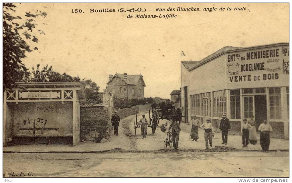 CPA(78) HOUILLES     Rue Des Blanches Angle De La Route De Maisons Laffitte - Houilles