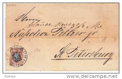 Rl034/ RUSSLAND - Ambulantstempel Auf Mi. 21y, 1872 (TPO) Nach Petersburg - Briefe U. Dokumente