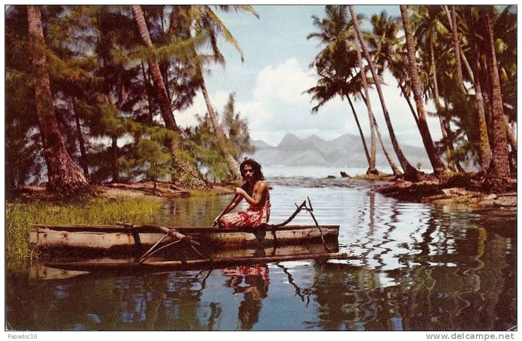 TOM - Retour De La Pêche - Return From Fishing - CPSM Photo Sounam [Tahiti - Pirogue - Dugout - Pirog] - Tahiti
