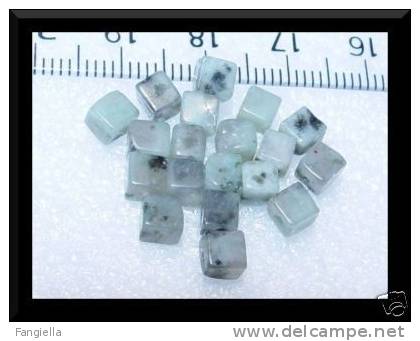 10 Perles Cubes En Agate Grise 4x4mm - Perle