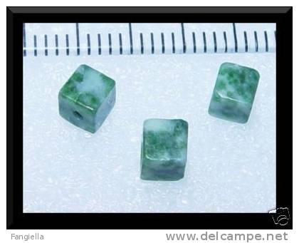 10 Perles Cubes En Agate Mousse 4x4mm - Perle