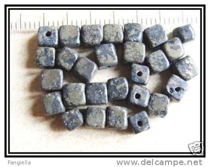 10 Perles Cubes Irrégulières En Pyrite Environ 4x4mm - Perles