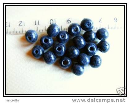 100 Perles En Bois Noires Env. 7x8mm Trou Env. 3mm - Perles