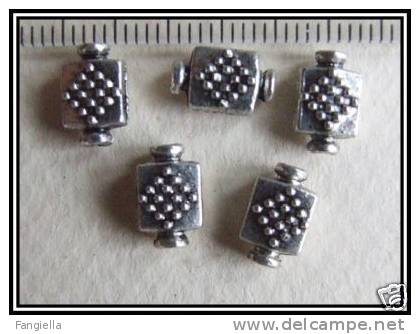 10 Perles Intercalaires Argent Du Tibet Env.10x6mm - Perles