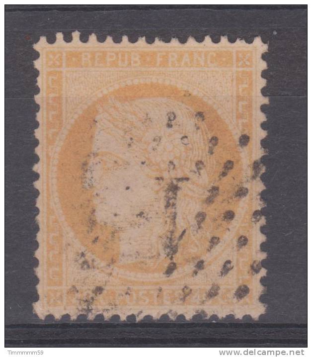 Lot N°7363  N°38 Orange Terne, VARIETE Filet Sud, Oblit étoile Chiffrée 1 PL DE LA BOURSE - 1870 Siège De Paris