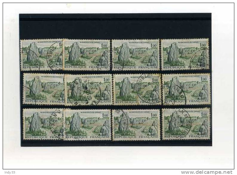 - FRANCE 1960/69 . ENSEMBLE DE TIMBRES DE FRANCE . VARIANTES DU 1,00  ALIGNEMENTS DE CARNAC . Y&T N°1440 - Gebraucht