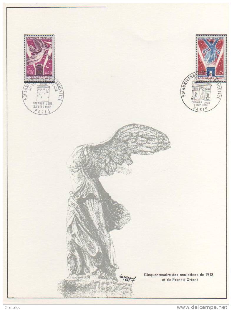 EPREUVE 1er JOUR Tiré A 140 Exemplaires 50em ANNIVERSAIRE DE L ARMISTICE 1968 - Artist Proofs