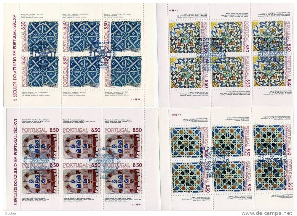 Azulejos Wandkachel I 4 Verschiedene Keramik Kleinbogen + Block 33 + Satz O 36€ - Hojas Completas