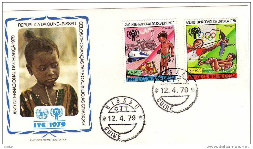 UNICEF Kindertag  1979 Schule Und Sport Guinea - Bissau 529/2 + Block 147 FDC 16€ - UNICEF