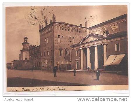 14814)cartolina Illustratoria Carpi - Teatro E Castello Pio Di Savoia - Carpi