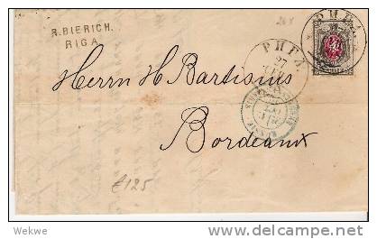 Rl138/- RUSSLAND - Riga-Bordeaux 1878, Michel 26x - Briefe U. Dokumente