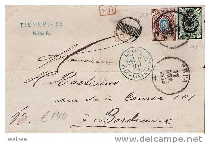 Rl140/- RUSSLAND - Riga 1875, Mi. 21x Und 19x, Frankreich - Briefe U. Dokumente