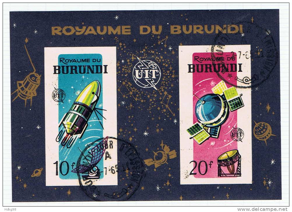 BU Burundi 1965 Mi Bl. 7B Weltraumerfolge - Used Stamps