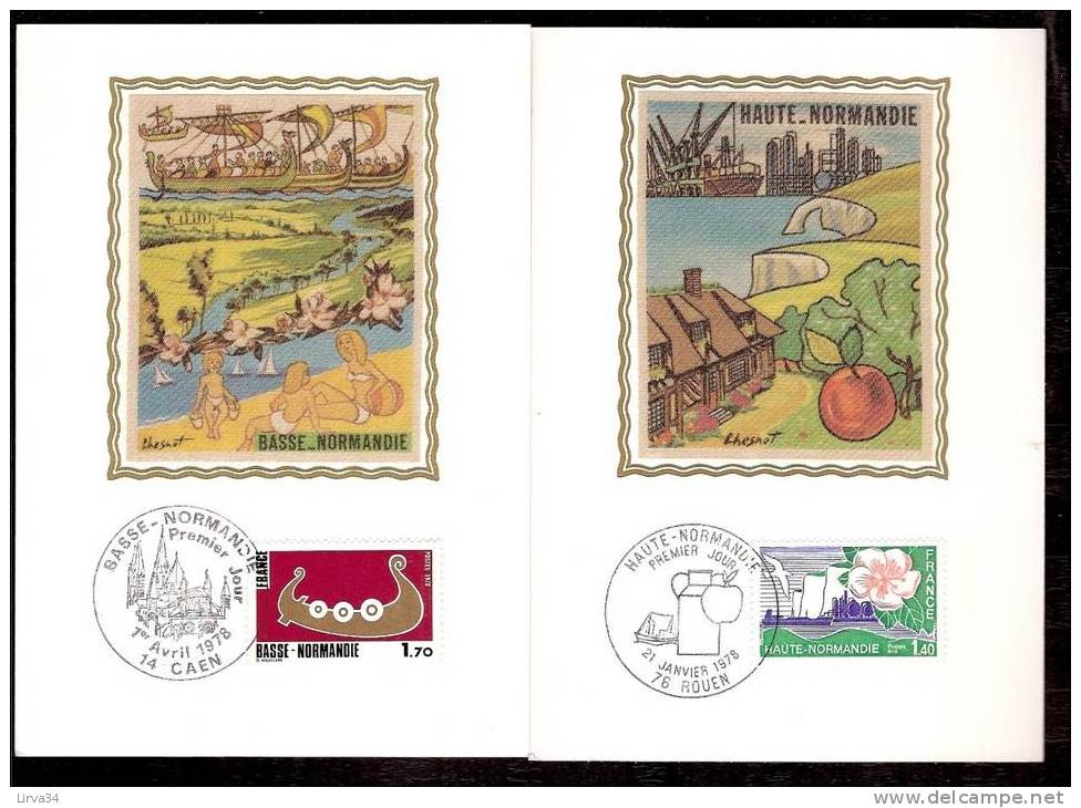 LOT 4 CARTES MAX-  TTB- THEME : REGIONS- Dates Visibles Aux Scans. - Collections, Lots & Series