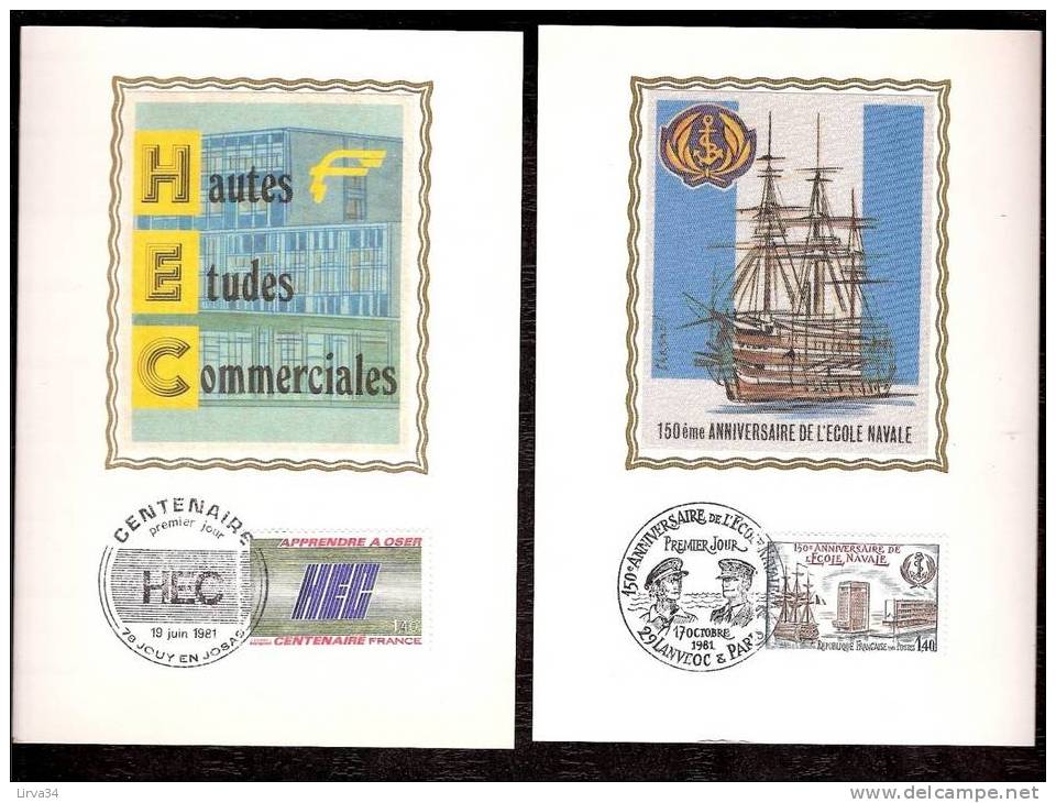 LOT 4 CARTES MAX-  TTB- THEME : OCEANEX- SALINES- GRANDES ECOLES- Dates Visibles Aux Scans. - Verzamelingen & Reeksen