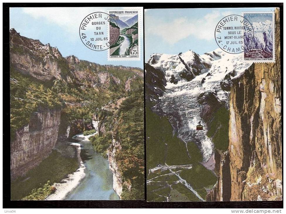 LOT 4 CARTES MAX-  TTB- THEME : TUNNEL - GORGES DU TARN -ECOLES .- Dates Visibles Aux Scans. - Colecciones & Series