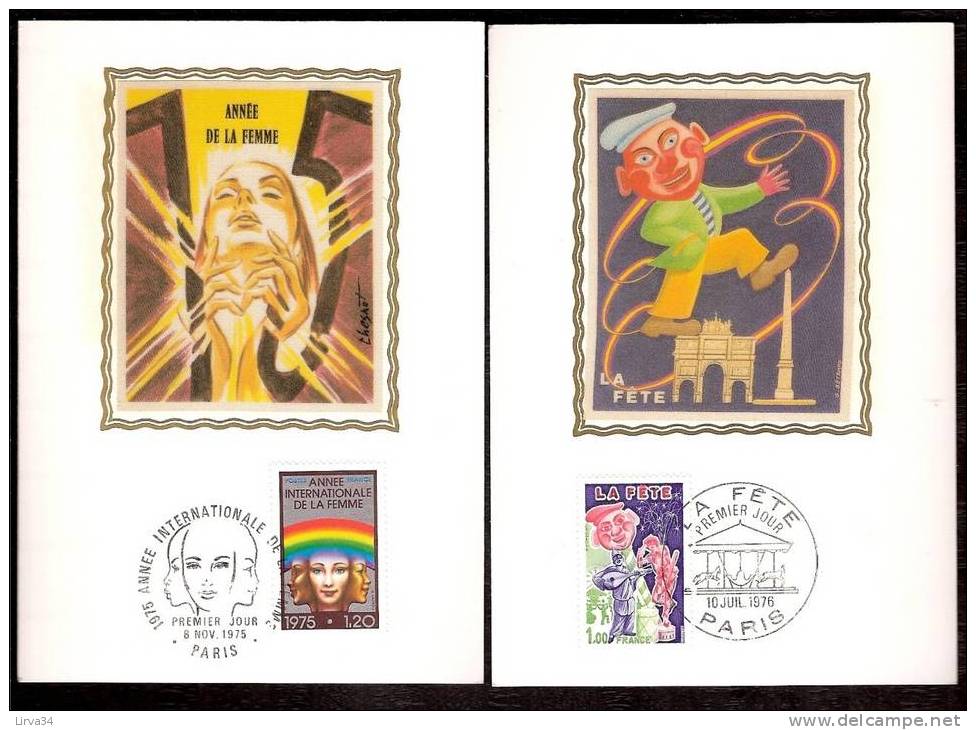 LOT 4 CARTES MAX-  TTB- THEME : FEMME- FÊTE- BATAILLES- .- Dates Visibles Aux Scans. - Colecciones & Series