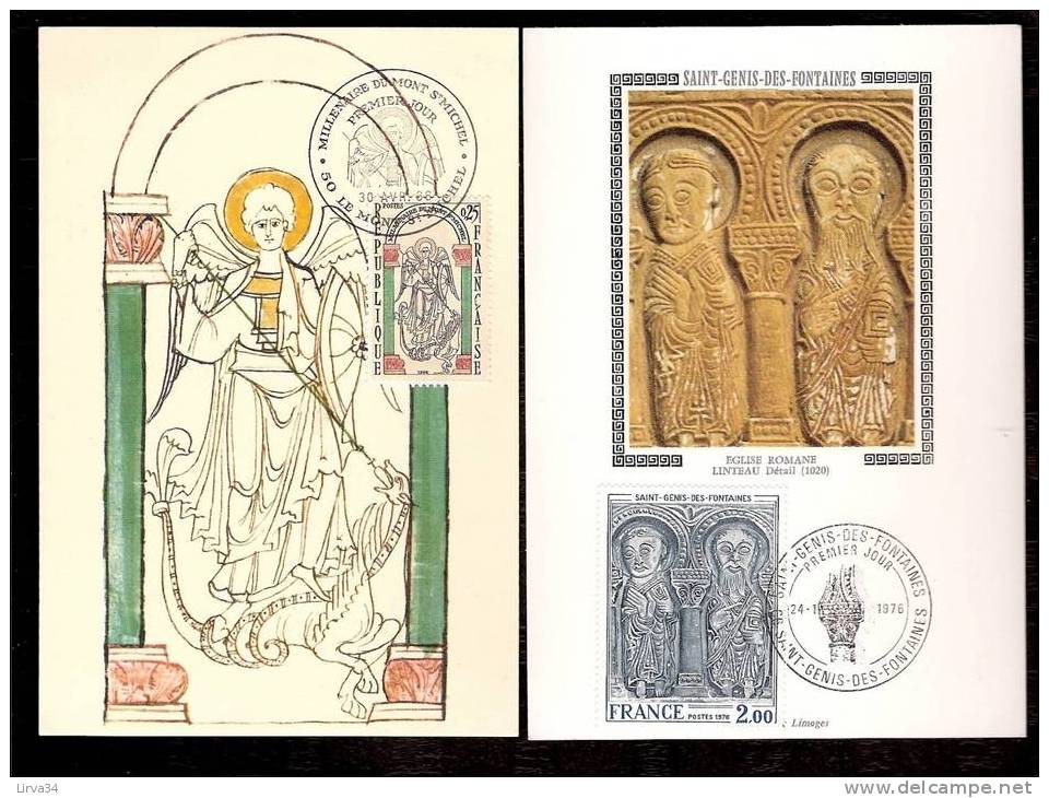 LOT 4 CARTES MAX-  TTB- THEME : EGLISES- VITRAUX- SCULPTURES-.- Dates Visibles Aux Scans. - Collections, Lots & Series