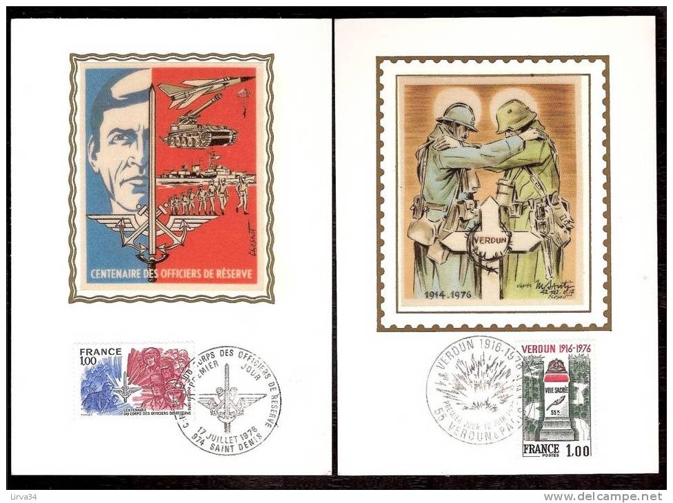 LOT 4 CARTES MAX-  TTB- THEME : VERDUN- MILITARIA .- Dates Visibles Aux Scans. - Collections, Lots & Séries