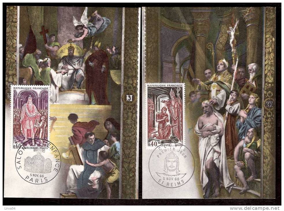 LOT 4 CARTES MAX-  TTB- THEME : ROIS- VERCINGETORIX- BATAILLE .- Dates Visibles Aux Scans. - Verzamelingen & Reeksen