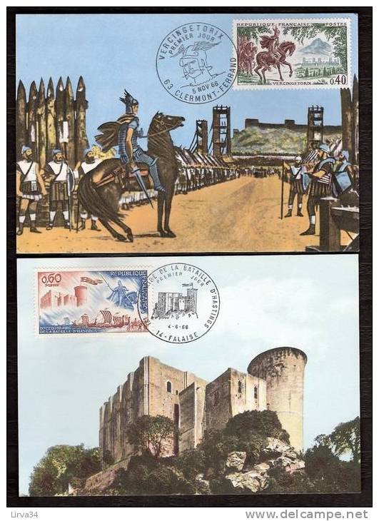 LOT 4 CARTES MAX-  TTB- THEME : ROIS- VERCINGETORIX- BATAILLE .- Dates Visibles Aux Scans. - Collections, Lots & Séries