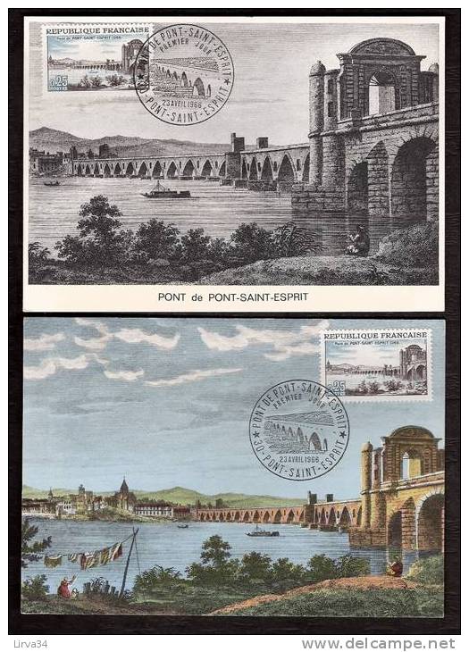 LOT 4 CARTES MAX-  TTB- THEME : PONTS ANCIENS Et PONTS RESSENTS  .- Dates Visibles Aux Scans. - Collezioni & Lotti