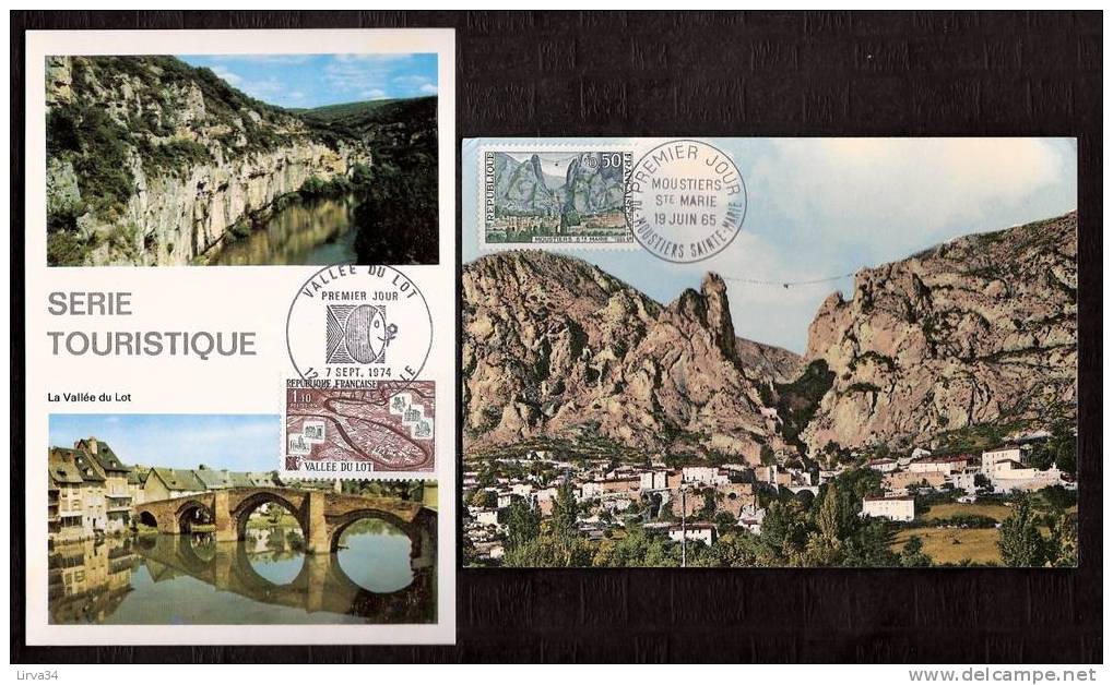 LOT 4 CARTES MAX-  TTB- THEME :PONT -RIVIERE- GORGES- FORET- Dates Visibles Aux Scans. - Collections, Lots & Séries