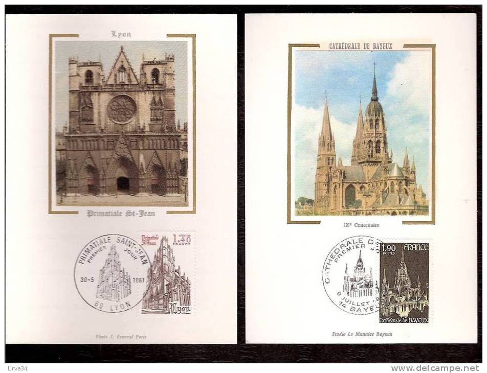 LOT 4 CARTES MAX-  TTB- THEME : EGLISES ET CATHEDRALES.- Dates Visibles Aux Scans. - Collezioni & Lotti