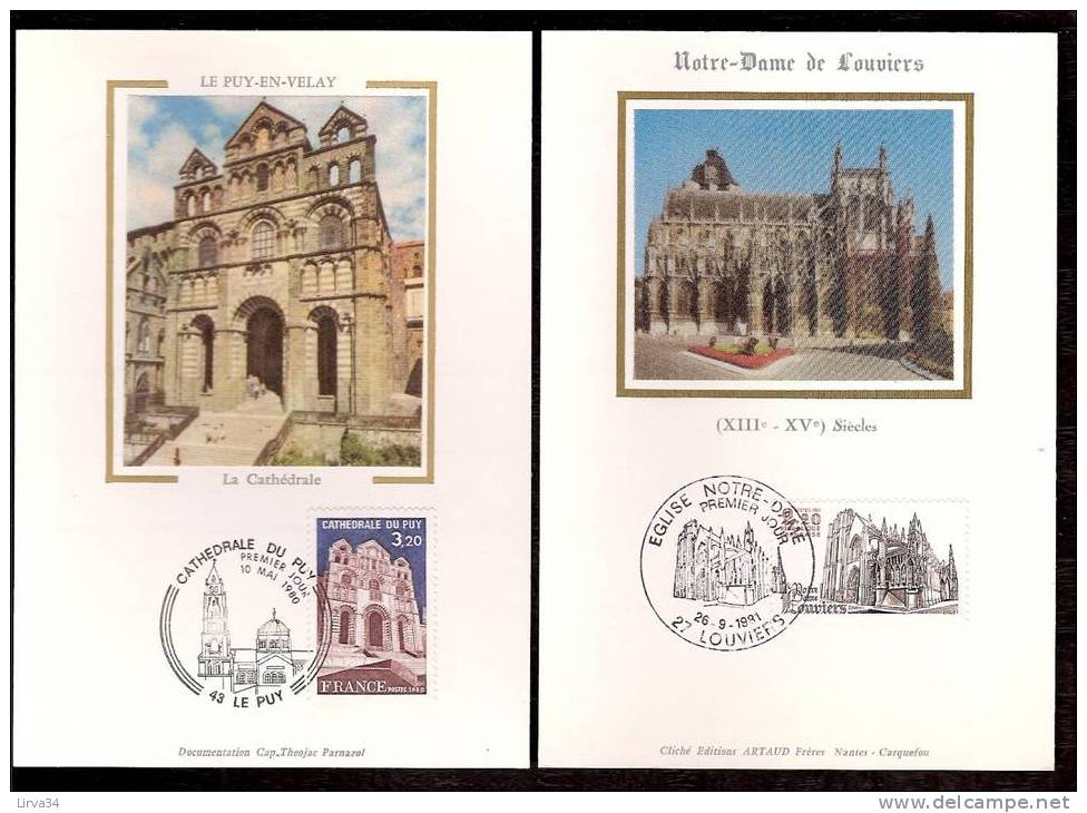 LOT 4 CARTES MAX-  TTB- THEME : EGLISES ET CATHEDRALES.- Dates Visibles Aux Scans. - Colecciones & Series