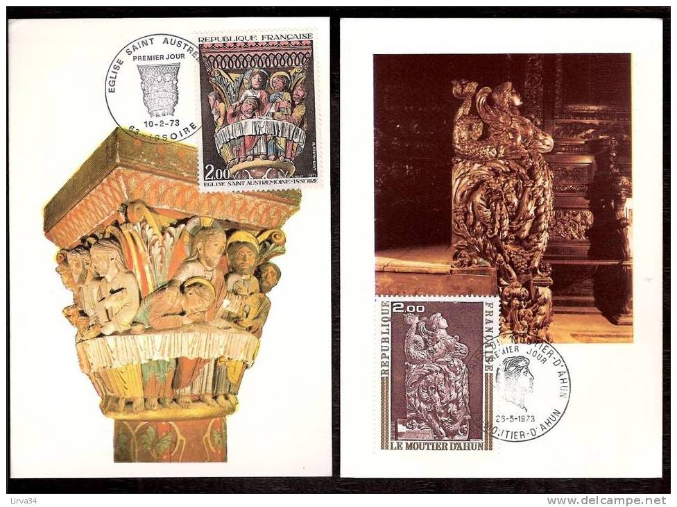 LOT 4 CARTES MAX-  TTB- THEME : CATHEDRALES - DECORS D'EGLISES- Dates Visibles Aux Scans. - Collections, Lots & Series