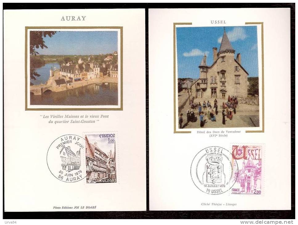 LOT 4 CARTES MAX-  TTB- THEME :VIEILLES MAISONS DE FRANCE .- Dates Visibles Aux Scans. - Collections, Lots & Series