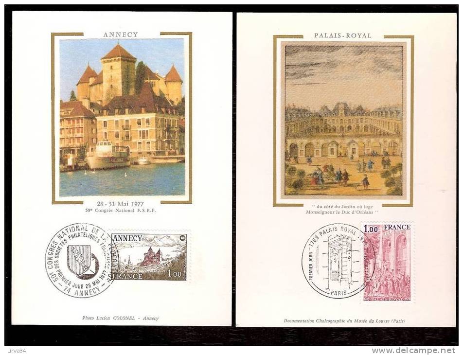 LOT 4 CARTES MAX-  TTB- THEME : CHATEAUX DE FRANCE.- Dates Visibles Aux Scans. - Collections, Lots & Séries