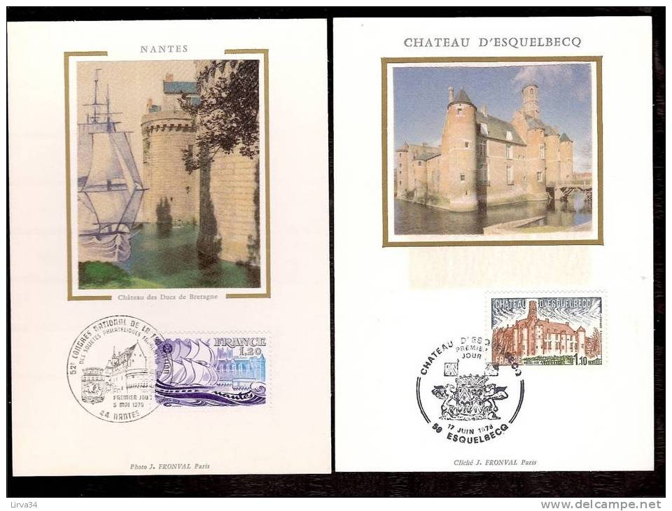 LOT 4 CARTES MAX-  TTB- THEME : CHATEAUX DE FRANCE.- Dates Visibles Aux Scans. - Collections, Lots & Séries