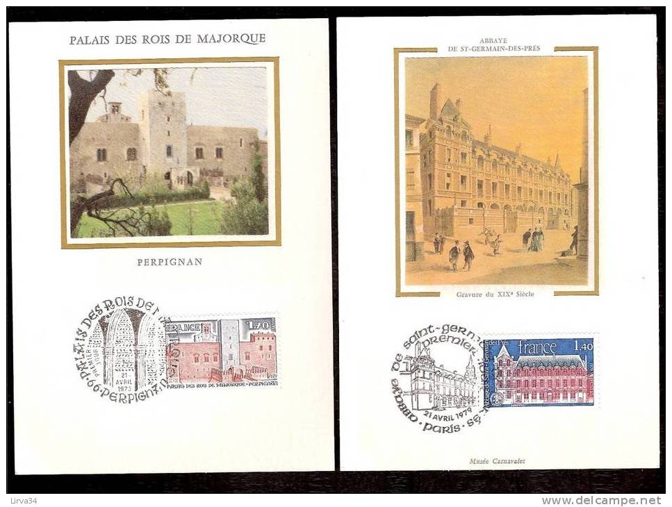 LOT 4 CARTES MAX-  TTB- THEME : CHATEAUX DE FRANCE.- Dates Visibles Aux Scans. - Collections, Lots & Series