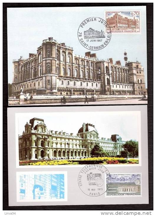 LOT 4 CARTES MAX- TTB- THEME : CHATEAUX DE FRANCE- Dates Visibles Aux Scans. - Collections, Lots & Séries