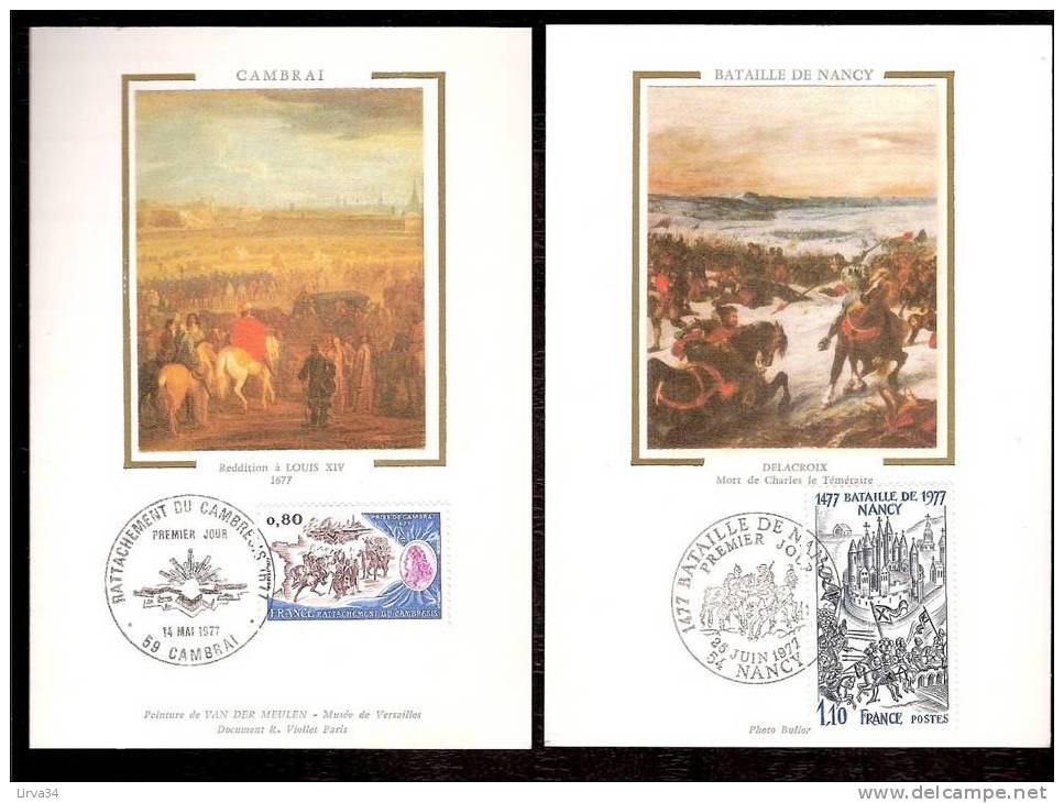 4 CARTES MAXIMUM - TTB- THEME : ART- : PEINTURE- TABLEAUX DE BATAILLES  - Dates Visibles Aux Scans. - Lots & Serien