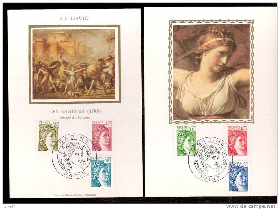 5 CARTES MAXIMUM - TTB- THEME : ART :TABLEAU DES SABINES PAR DAVID-  - Dates Visibles Aux Scans. - Collections, Lots & Series