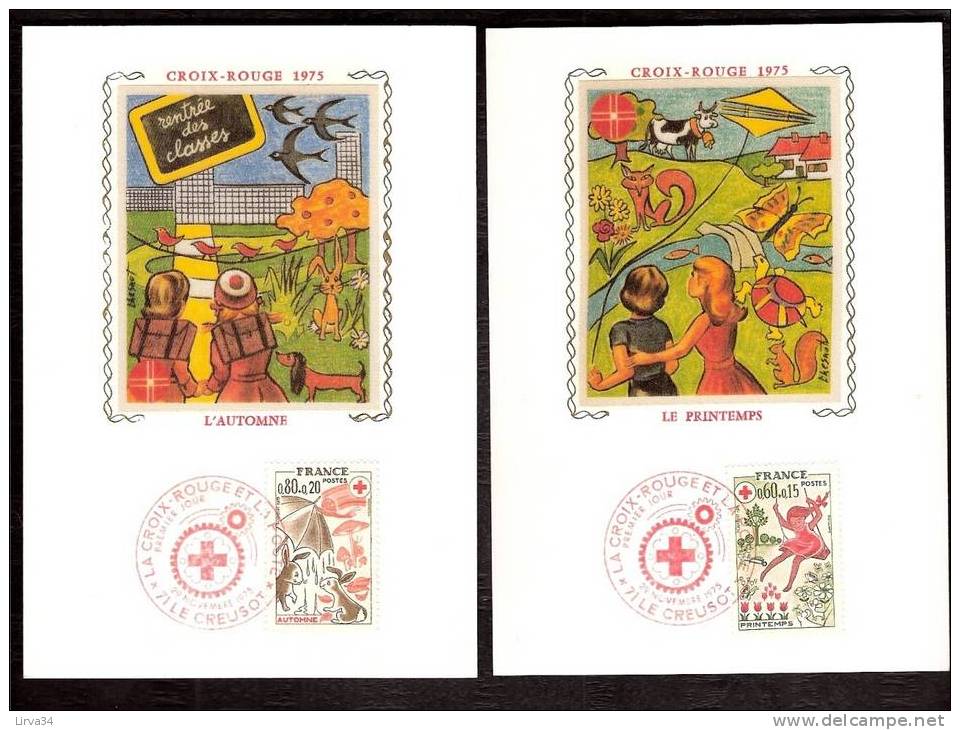 4 CARTES MAXIMUM - TTB- THEME : CROIX-ROUGE - Dates Visibles Aux Scans. - Collections, Lots & Series