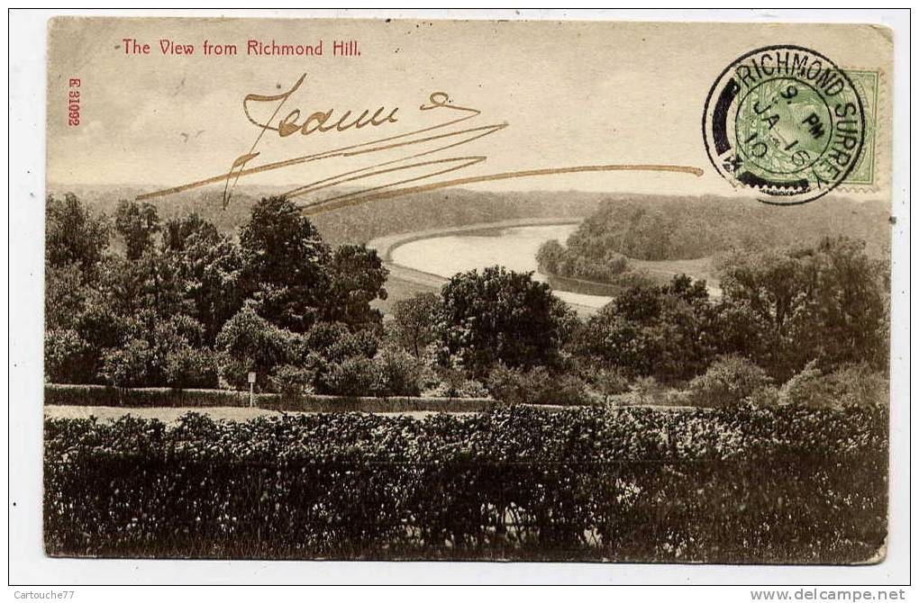 H144 - The View From Richmond Hill (1910 - Jolie Oblitération RICHMOND SURREY) - Surrey