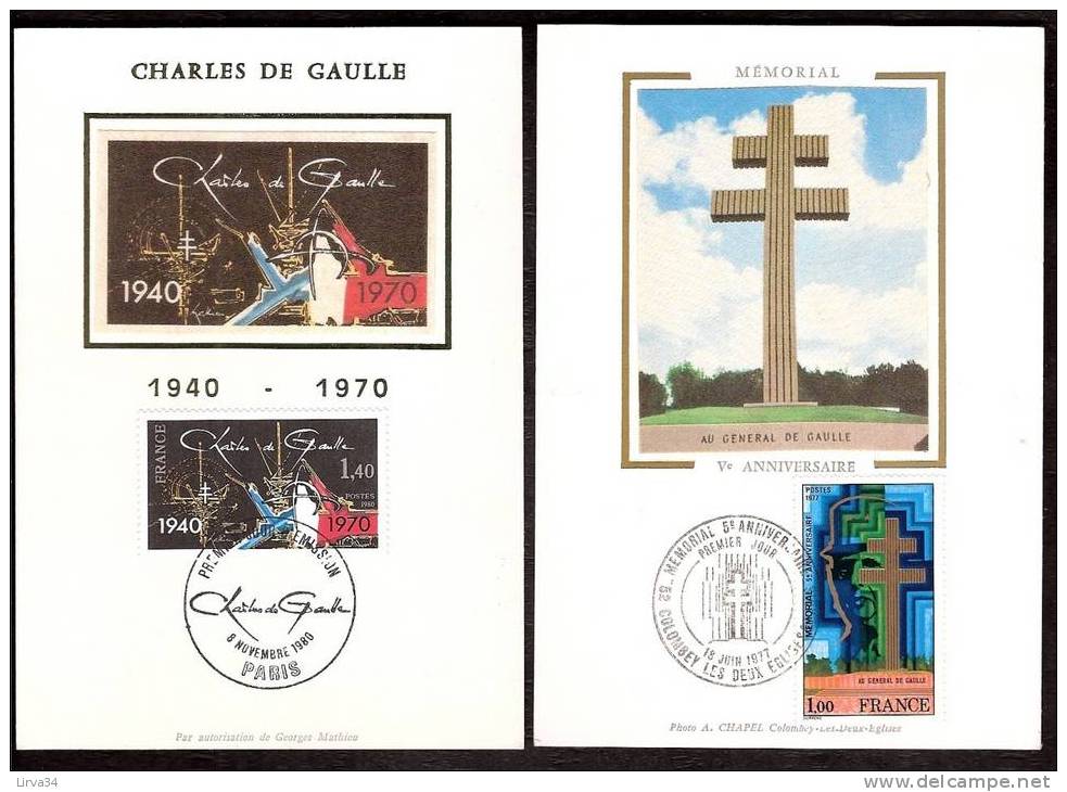 LOT 4 CARTES MAX-  TTB- THEME : MEDAILLES- LIBÉRATION- DE GAULLE -Dates Visibles Aux Scans. - Colecciones & Series