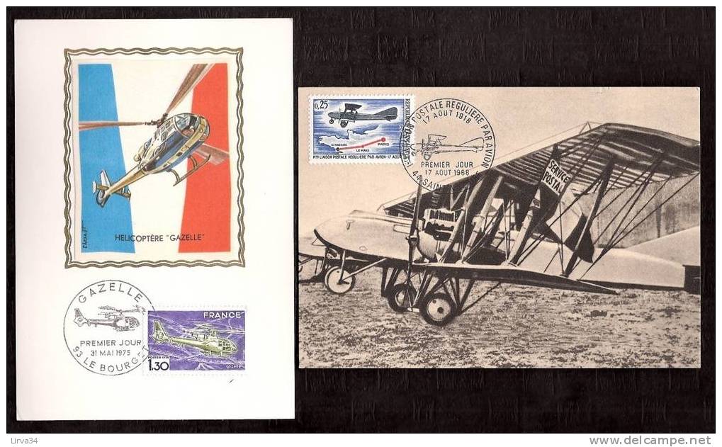 LOT 4 CARTES MAX- TTB- THEME : AVIONS ET AVIATEURS- Dates Visibles Aux Scans. - Collections, Lots & Séries