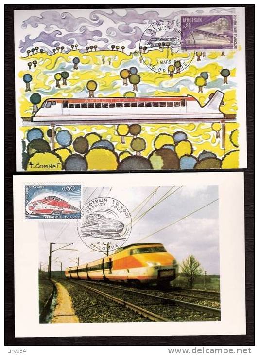 LOT 5 CARTES MAX- TTB- THEME : TRAINS- RAIL- TGV- METRO- Dates Visibles Aux Scans. - Collections, Lots & Series