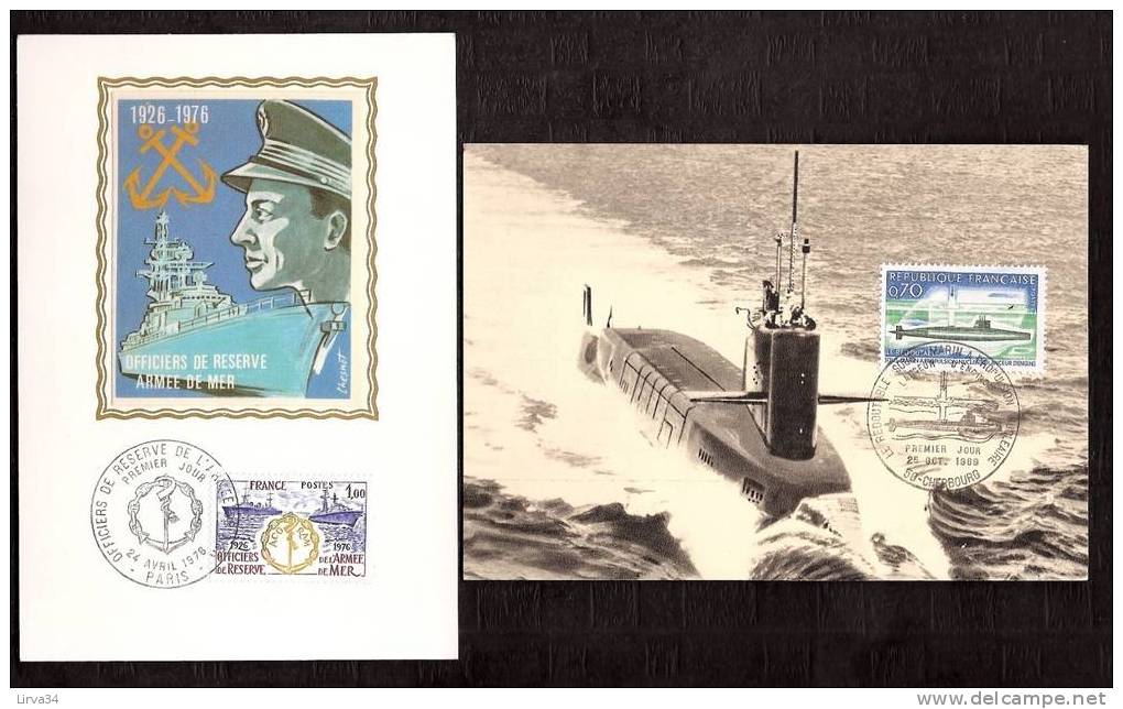 LOT 4 CARTES MAX- TTB- THEME : VOILIER- SOUS-MARIN -MARINE- SAUVETAGE- Dates Visibles Aux Scans. - Collections, Lots & Series