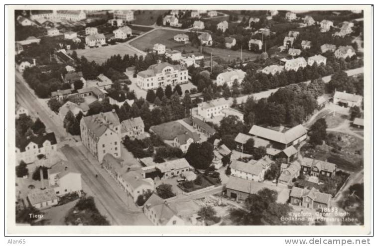 Tierp Aerial View, Uppland Sweden, Real Photo Vintage Postcard - Zweden