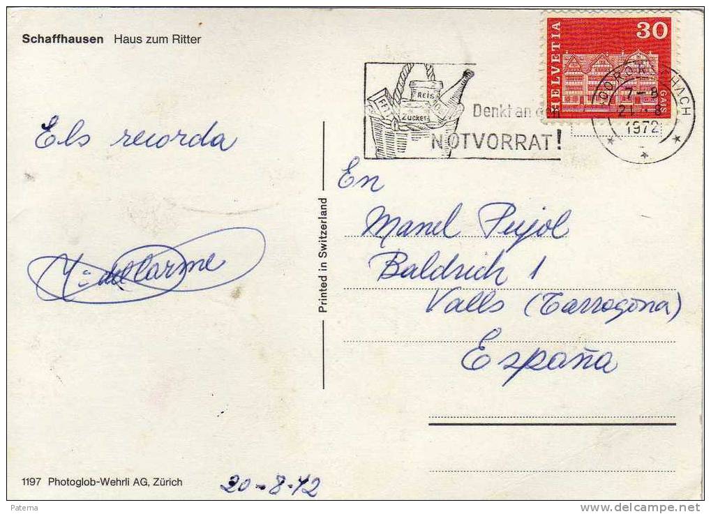 Postal, Dororschach  (Suiza) 1972 - Covers & Documents