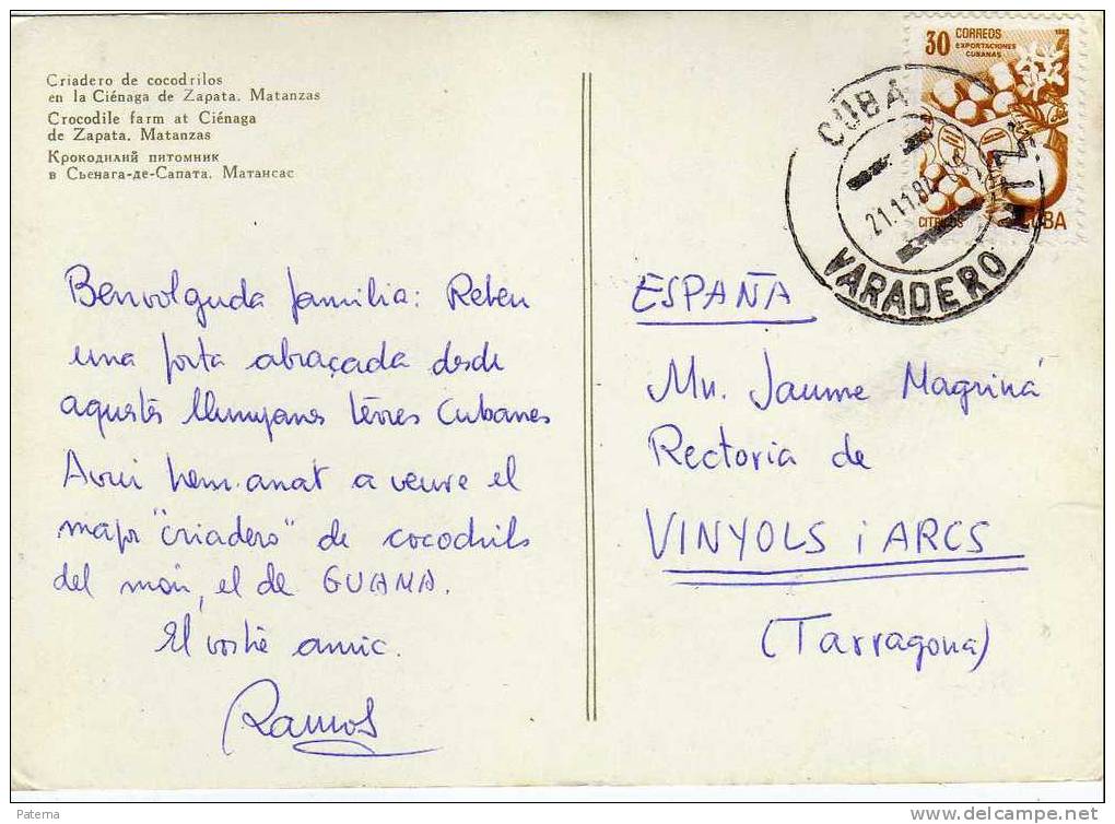 3486   Postal, Varadero   ( Cuba) 1984,post Card - Storia Postale