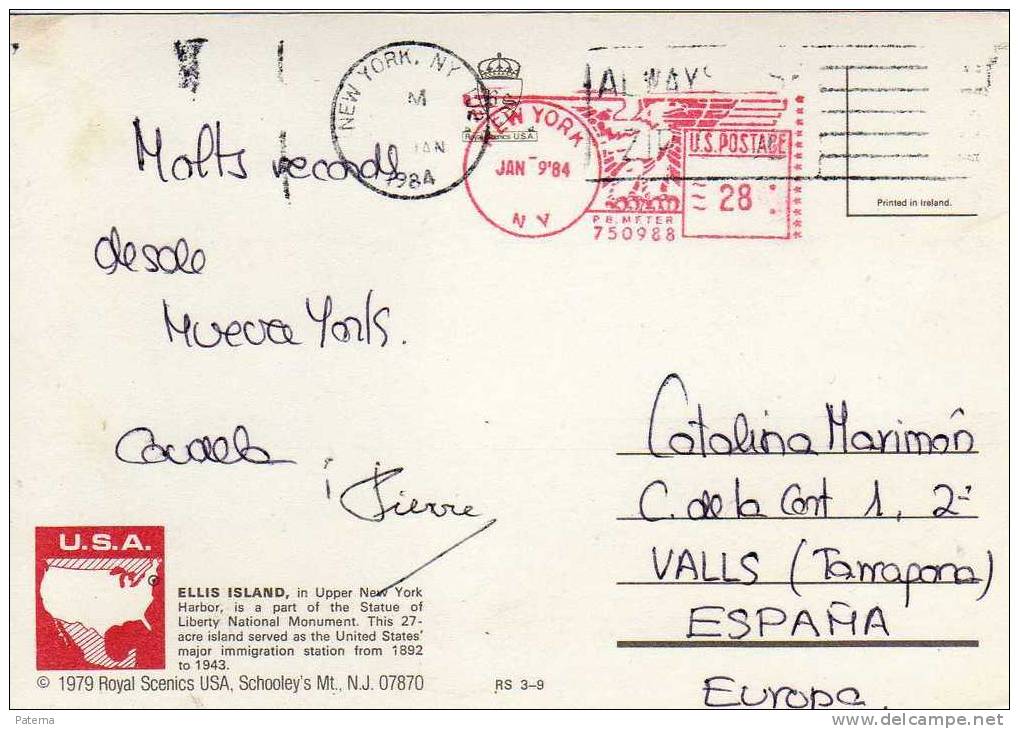 Postal, New York , 1984 - Storia Postale