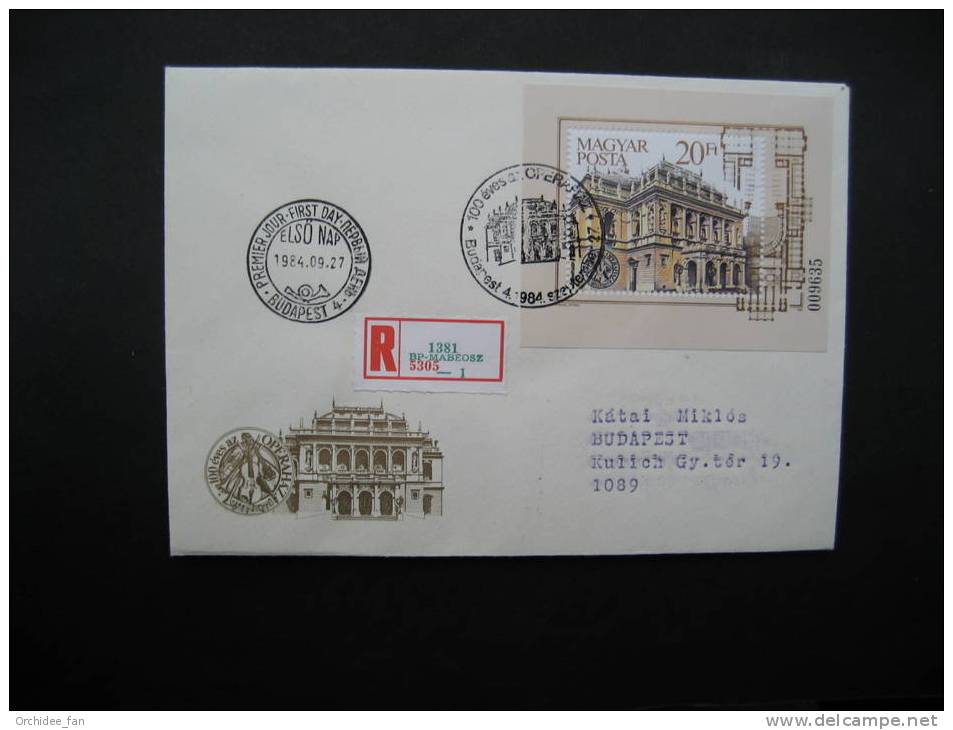 Ungarn 1984,100-Jahre Budapester Oper Block Mi 173A FDC - Theater