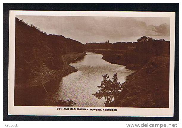 Early Real Photo Postcard River Don & Old Machar Tower Aberdeen Scotland - Ref 293 - Aberdeenshire